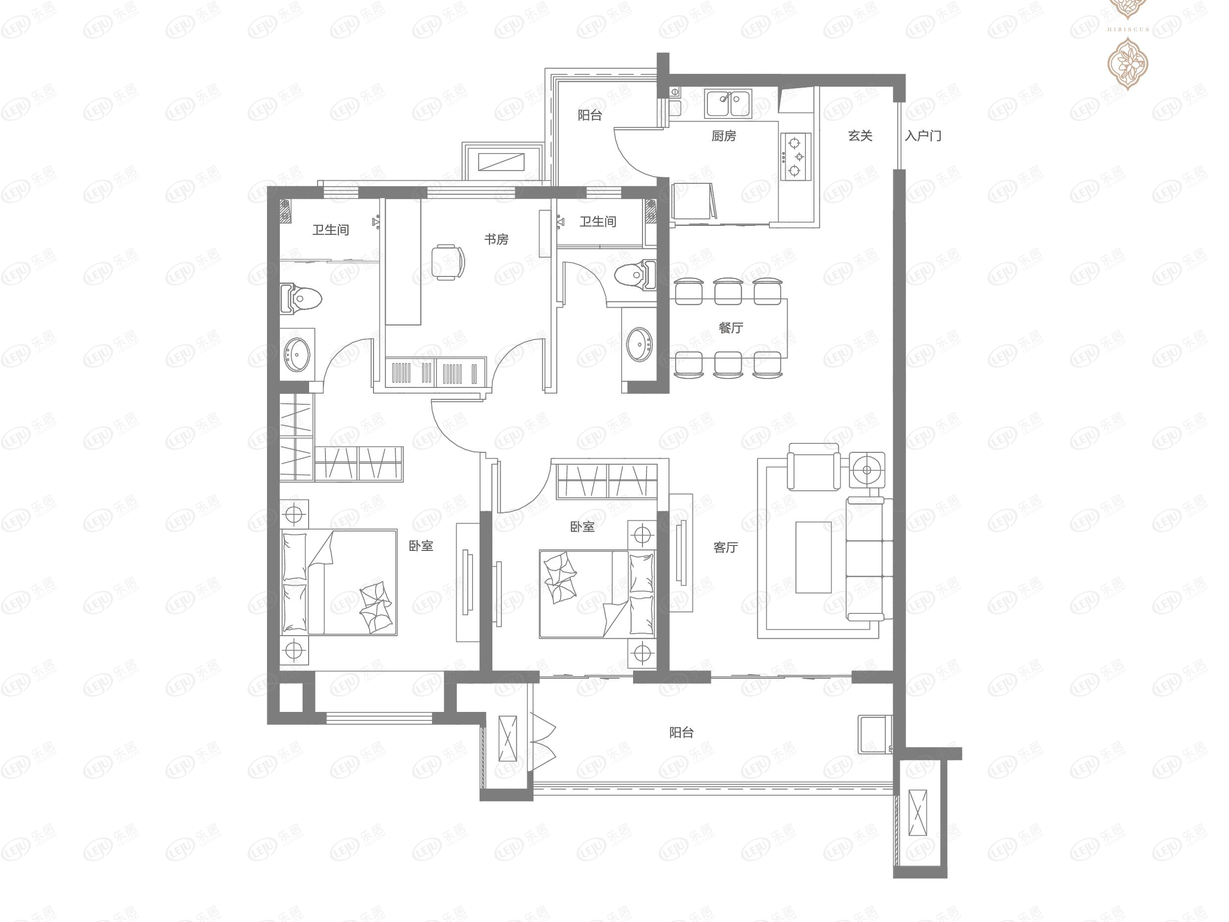 蓝光钰泷府c户型户型图