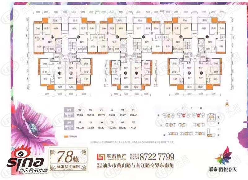 佰悦春天3室2厅2卫户型图 - 汕头乐居