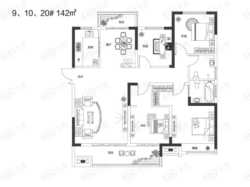建业·尊府9/10/20#户型图