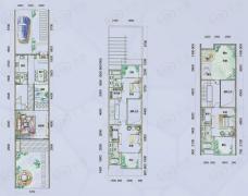 鲁能海蓝椰风A1联排别墅 建筑面积：约181㎡-189㎡户型图