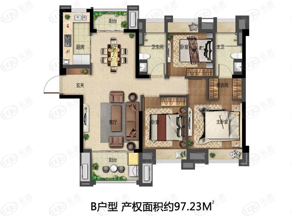奥体金茂悦b户型户型图