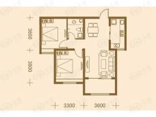 凤城国贸北区5#楼标准层A2户型 2室2厅1卫 86.1平方米户型图