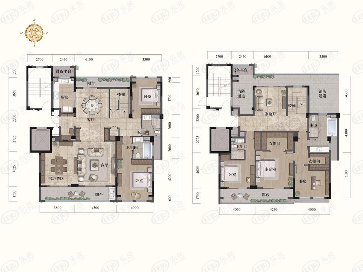 和家园臻园240方跃层户型户型图