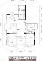 紫菘名门房型: 三房;  面积段: 138 －156 平方米;户型图