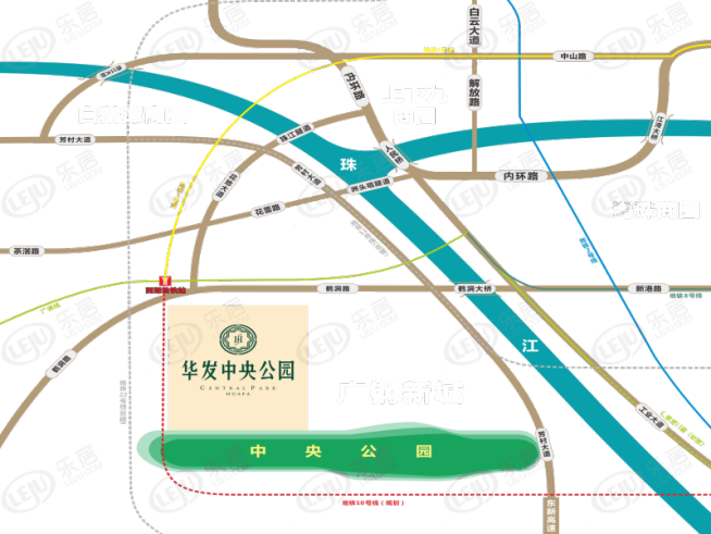 华发中央公园位置交通图