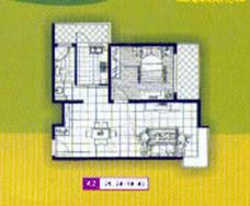 金桥新家园房型: 一房;  面积段: 70.95 －79.43 平方米;
户型图