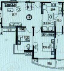 珠江香樟南园三期房型: 二房;  面积段: 89 －96 平方米;
户型图