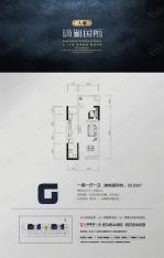 人瑞潇湘国际G型 一房一厅一卫户型图