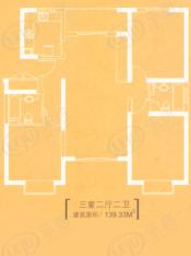 阳光世纪城房型: 三房;  面积段: 131 －147 平方米;
户型图