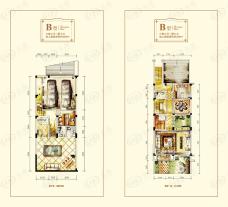 盛世豪庭二期香堡别墅B户型（地下+地上1层）户型图