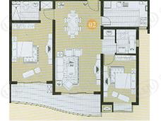 凯旋豪庭房型: 二房;  面积段: 104 －112 平方米;
户型图